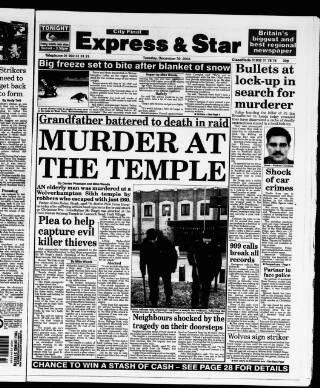 cover page of Wolverhampton Express and Star published on December 30, 2003