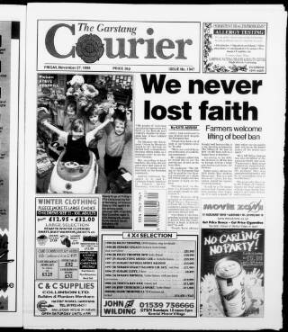 cover page of Garstang Courier published on November 27, 1998