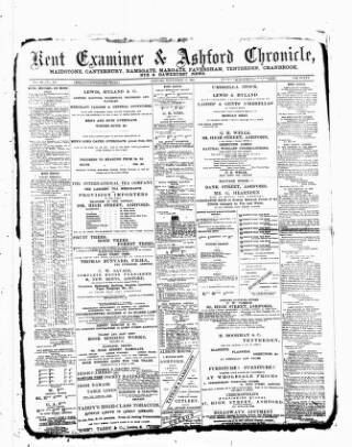 cover page of Kent County Examiner and Ashford Chronicle published on November 23, 1888