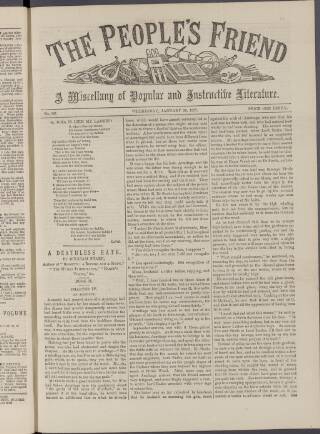 cover page of People's Friend published on January 26, 1887