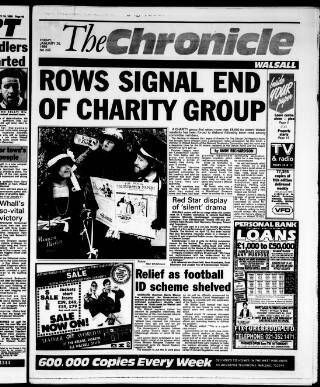 cover page of Walsall Chronicle published on January 26, 1990