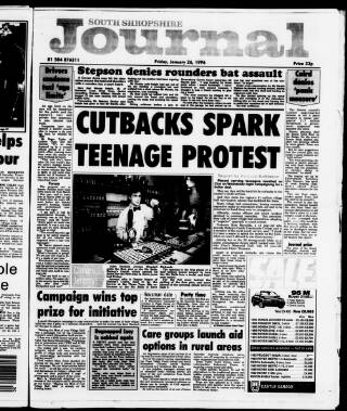 cover page of South Shropshire Journal published on January 26, 1996