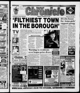 cover page of Sandwell Chronicle published on January 26, 2001