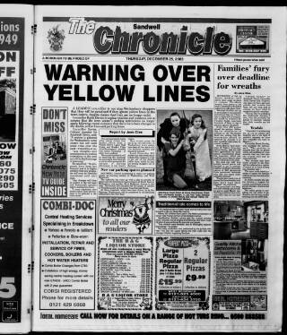 cover page of Sandwell Chronicle published on December 25, 2003