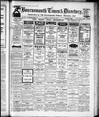 cover page of Bournemouth Times and Directory published on January 26, 1934