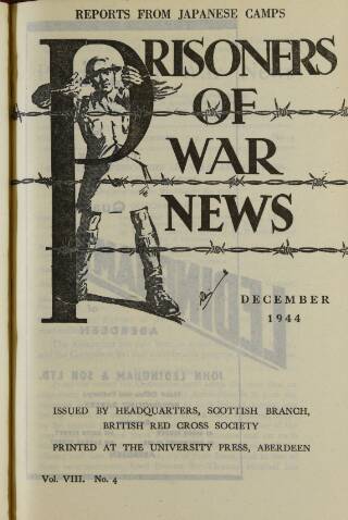 cover page of Prisoners of War News published on December 1, 1944